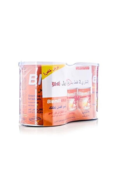 Blemil حليب بلس للأطفال رقم 0 4 مكملات غذائية معززة بالحديد 2*400 جرام