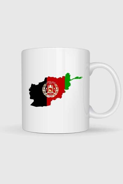 Bahriyeli Collection كوب مطبوع عليه علم وخرائط أفغانستان
