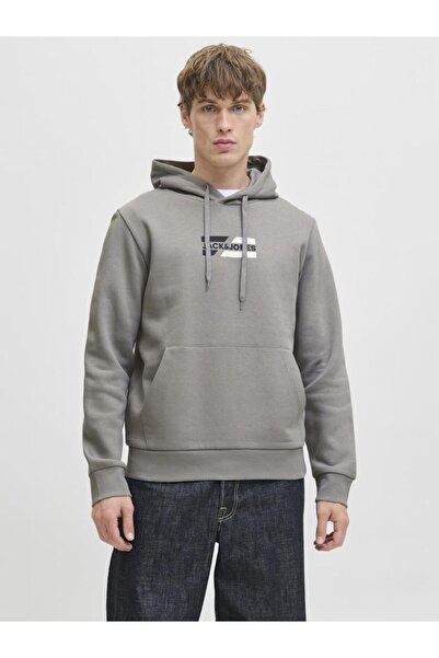 Jack & Jones Μπλούζα φούτερ ανδρική "Graphic sweat" γκρι