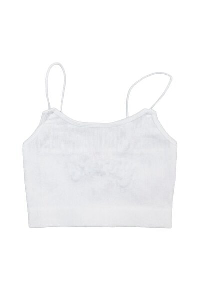 Evita Μπλούζα crop top "Funny" λευκή
