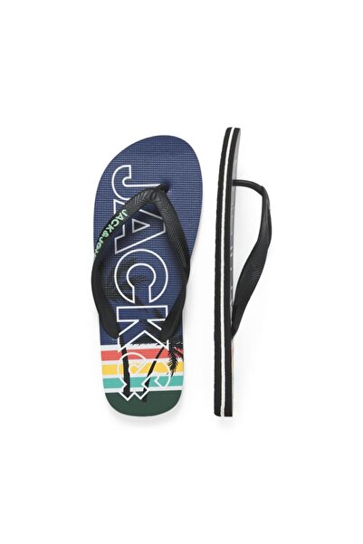 Jack & Jones Σαγιονάρες ανδρικές "Palm print" Vintage Indigo μπλε