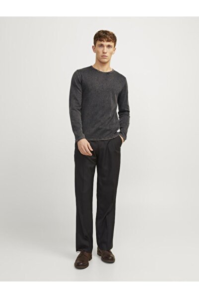 Jack & Jones Μπλούζα πλεκτή ανδρική "Eleo knit" μαύρη-caviar