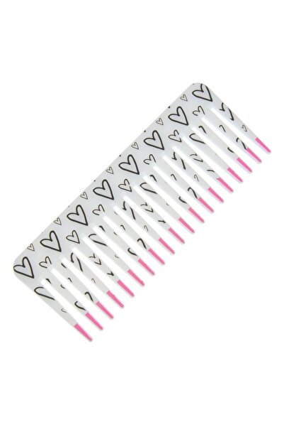 BAMI NETWORK Pieptene Alb cu Inimi Plastic Dimensiune 15x6cm Coafor