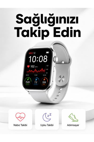 Genel Markalar Yeni Nesil Akıllı Saat Adımsayar, GPS, Nabız Ölçer, Uyku ve Sa...