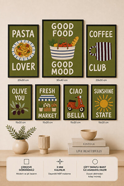 UNT 7-Piece Frame-Looking Modern Painting Set |   Retro & Pop Art |   Motivat...