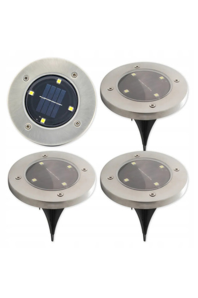 STARSTAR Four LED solar-powered garden lights, each 13.5 cm tall, emitting co...