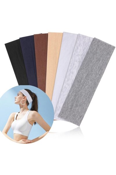 STARSTAR Unisex Non-Slip Elastic Sports Headbands (7-pack, black), sweat-wick...