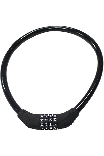 STARSTAR Black leather ring lock bicycle safety lock, 4-digit resettable comb...