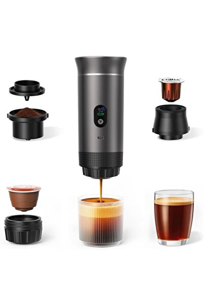 STARSTAR 3-in-1 portable espresso machine – 20 bar self-heating – USB-C & LED...