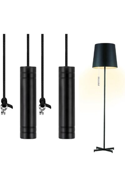 STARSTAR 2-Pack Bathroom Light Pull Cord Switches (1.5m, black), universal me...
