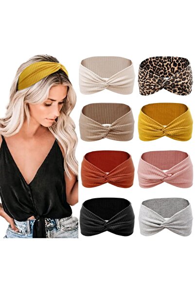 STARSTAR 8-Piece Women's Non-Slip Headband Set Short Hair Elastic Headbands Y...