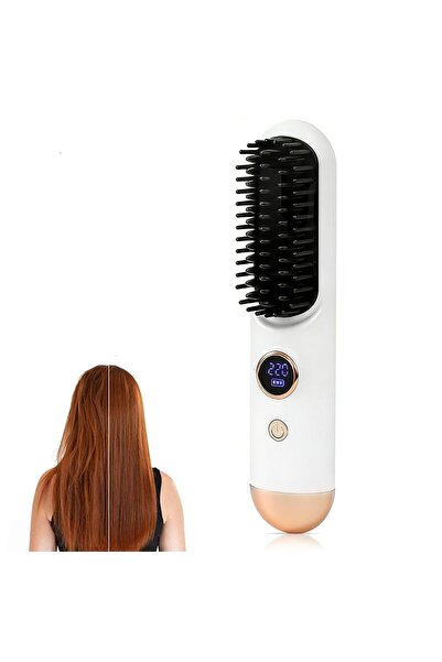 STARSTAR Straightening Comb Mini Portable Flat Brush 9 Adjustable Temperature...