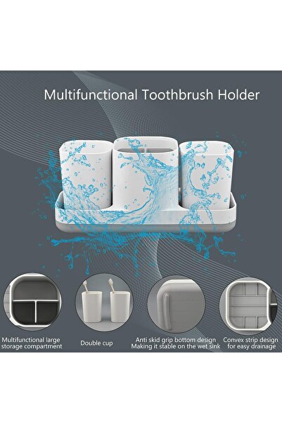 STARSTAR Toothbrush holder with cup, multi-functional electric toothbrush hol...