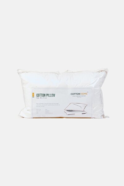 COTTON HOME Plain Cotton Pillow, White