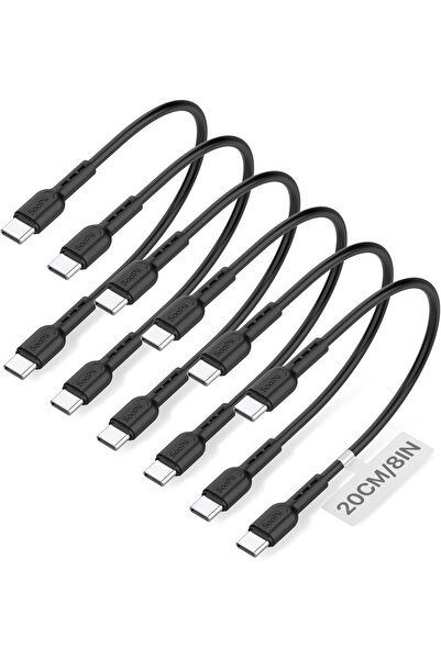 SooPii 6-Pack 20cm USB C to USB C Cables, 60W Short Type c Fast Charging Cabl...