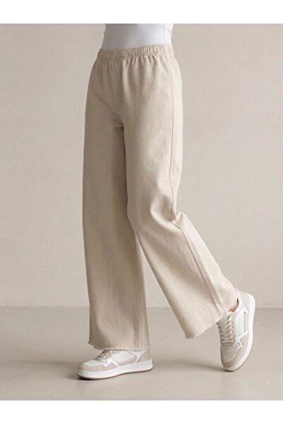 Foremia Washed Tassel Trousers-Stone
