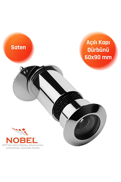Nobel Açılı Kapı Dürbünü, 60x90 mm, 180° çelik kapı dürbün, Saten