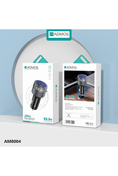 ADMOS شاحن سيارة سريع |   منافذ USB مزدوجة وUSB-C |   الشحن الذكي بتقنية التع...