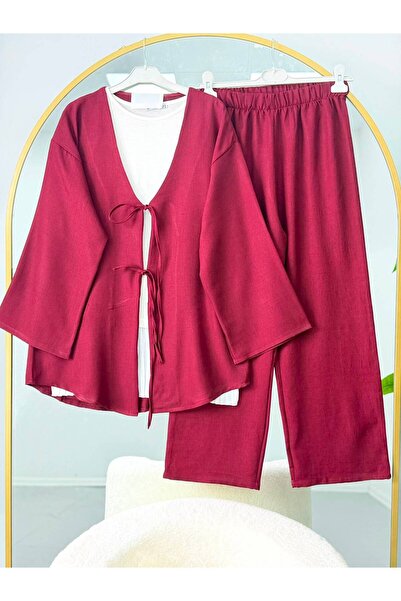 VOLT CLOTHİNG Σετ Κιμονό με Λεπτομέρεια Δεσίματος