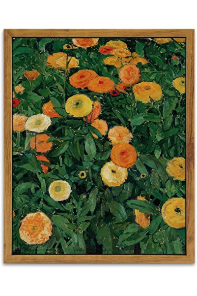 ALAYRA International Framed Vintage Marigold Flowers Canvas Wall Art Decor (4...