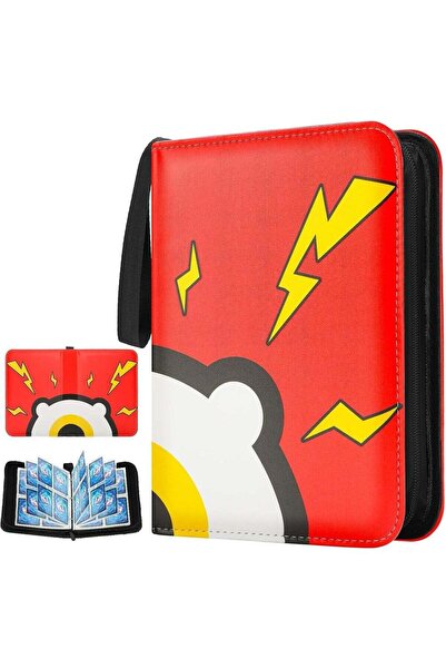 HXD Zoomlion 4 Pocket Trading Card Binder – Holds Up to 400 Cards with 50 Removable Sleeves | Zipper Card Album, Portable Game Card Collection Book