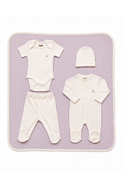 FYB Newborn 5-Piece Hospital Discharge Set 100% Cotton Waffle Blanket, Romper...