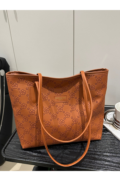 Take Two By Styli Brown Floral Print Shoulder Bag