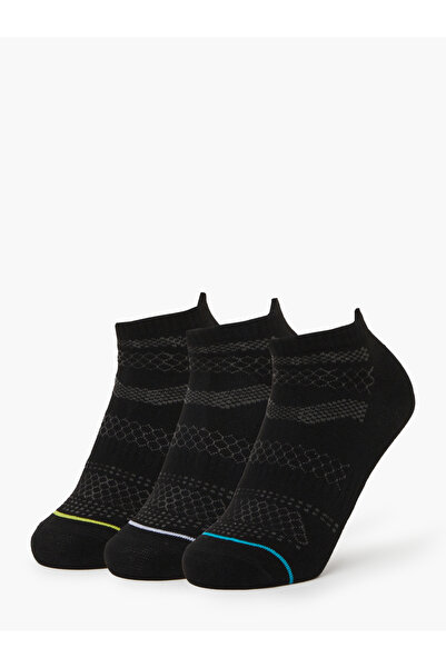 Styli Pack of 3 - Black Contrast Detail Ribbed Cuff Ankle Socks