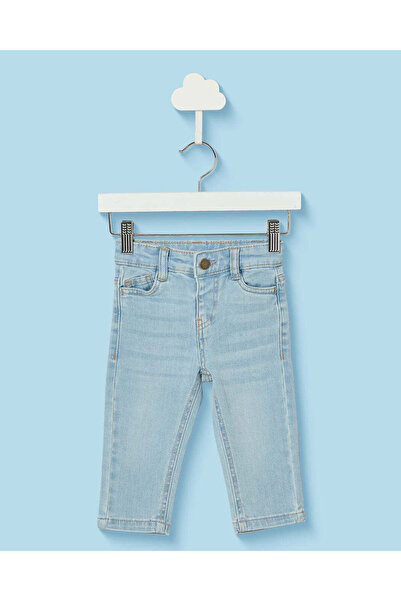 REDTAG Infant Boys Blue Plain Basic Denim Jeans