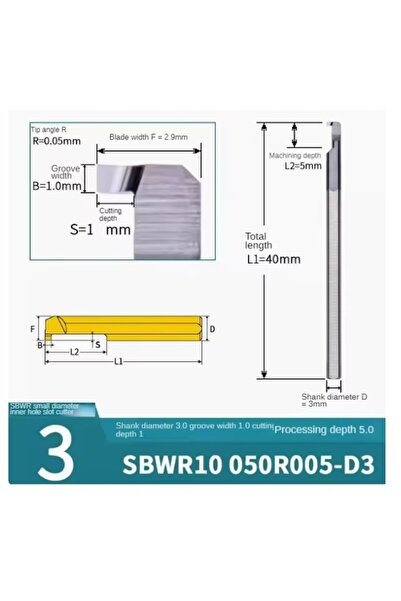 NO BRAND Burghiu de micro-găurire pentru strung SBWR 1.0mm, coadă de 5mm, car...