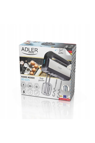 adler Mixer de mână robot de bucătărie 800W turbo 5 viteze Inox