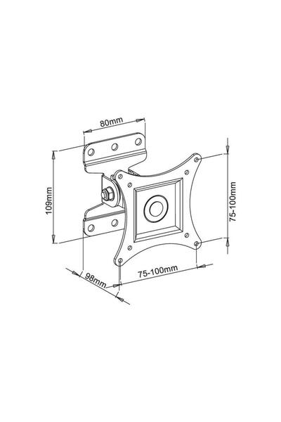 NO BRAND Suport de perete reglabil Techly 13 "-30" 23kg