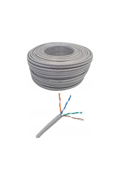NO BRAND Cablu de rețea torsadat LAN nettrack Cat 5e UTP, gri, 305m, CCA