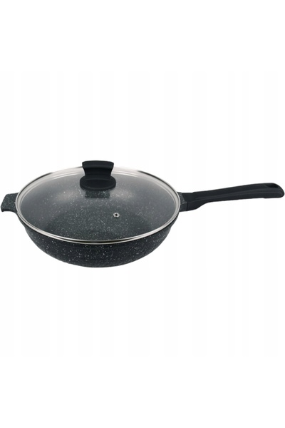 Maestro Tigaie adâncă de 28 cm cu capac din granit, compatibilă cu inducția, ...