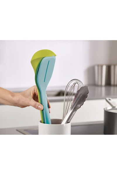 Joseph Joseph Set de 4 ustensile de bucătărie: spatulă, linguri, polonic Duo