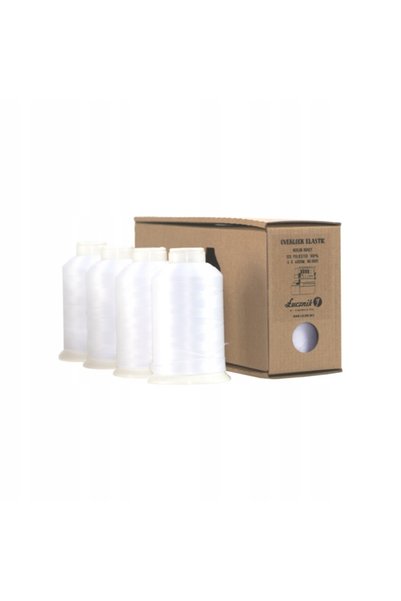 Łucznik Set de 4 fire albe pentru cusut elastic