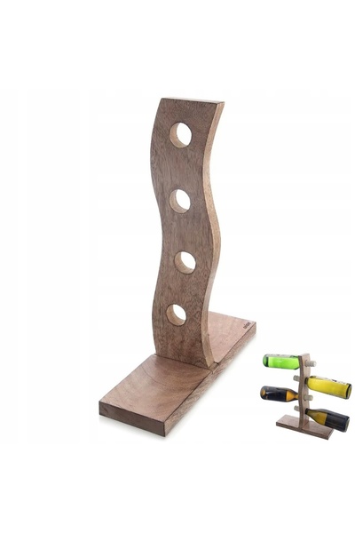 NO BRAND Suport/Raft din lemn pentru vin, pentru 4 sticle