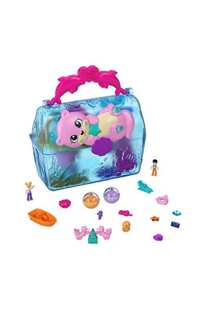 mattel VALIZĂ POLLY POCKET INSULA COMORILOR CU EFECTE DE APĂ + 2 PĂPUȘI