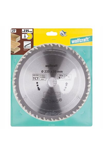 Wolfcraft 6650000 Pânză de ferăstrău circular 235x30mm 30 dinți pentru tăieri...
