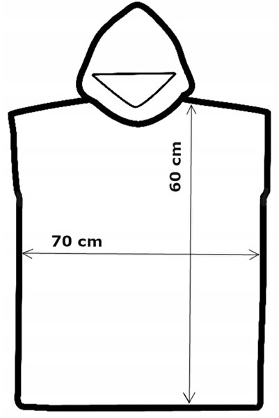 1453 Bd Prosop tip poncho cu glugă pentru copii Aqua Speed 60x70 cm