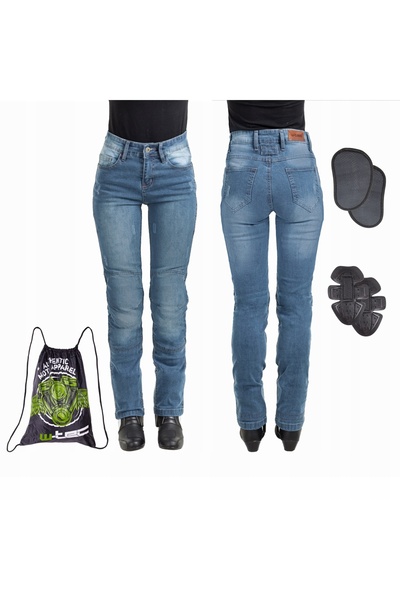 NO BRAND Pantaloni moto de damă, tip blugi, W-TEC PANIMALI, cu elemente de pr...