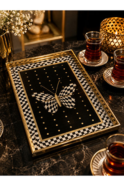 SUDE HOME Butterfly Detailed Tea Tray