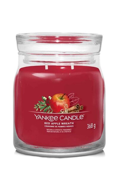 Yankee Candle Ароматна свещ  "Венец от червени ябълки ", средна, 368 г