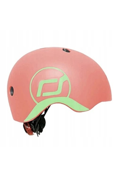 SCOOT AND RIDE Cască XXS-S Piersică pentru copii, ajustare 45-50cm, ciclism, LED
