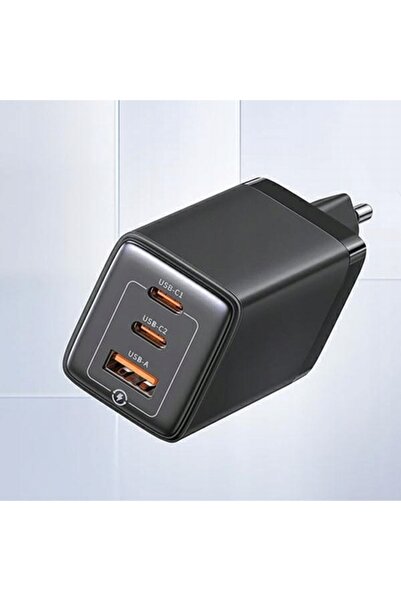 NO BRAND Încărcător de rețea USAMS 2xUSB-C+1xUSB 65 W (doar unitatea principa...