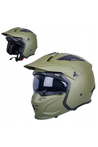 NO BRAND W-TEC BADALONE CASCA DE MOTOCICLETĂ ARMY PROTECȚIE SUPRADUBĂ DETAȘAB...
