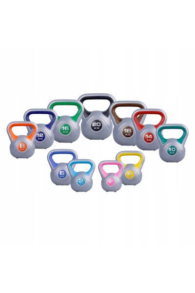 inSPORTline Hantla kettlebell Vin-Bell 16 kg înveliș de vinil cauciucat