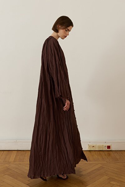 Moca Noemi Crush Vual Dress Brown