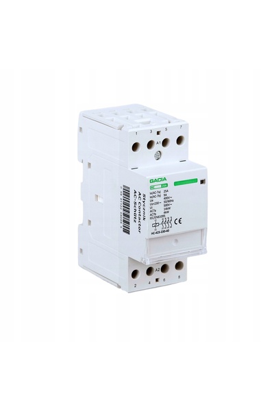 Gacia CONTACTOR MODULAR 25 A, 2 poli, bobină 230 V, 4 contacte, trifazic