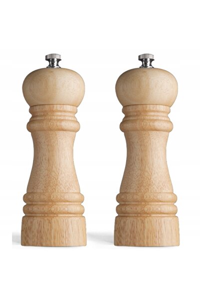 NO BRAND AMEFA GRINDER 2 RÂȘNITORI DIN LEMN NATURAL ȘI CERAMICĂ PENTRU SARE Ș...